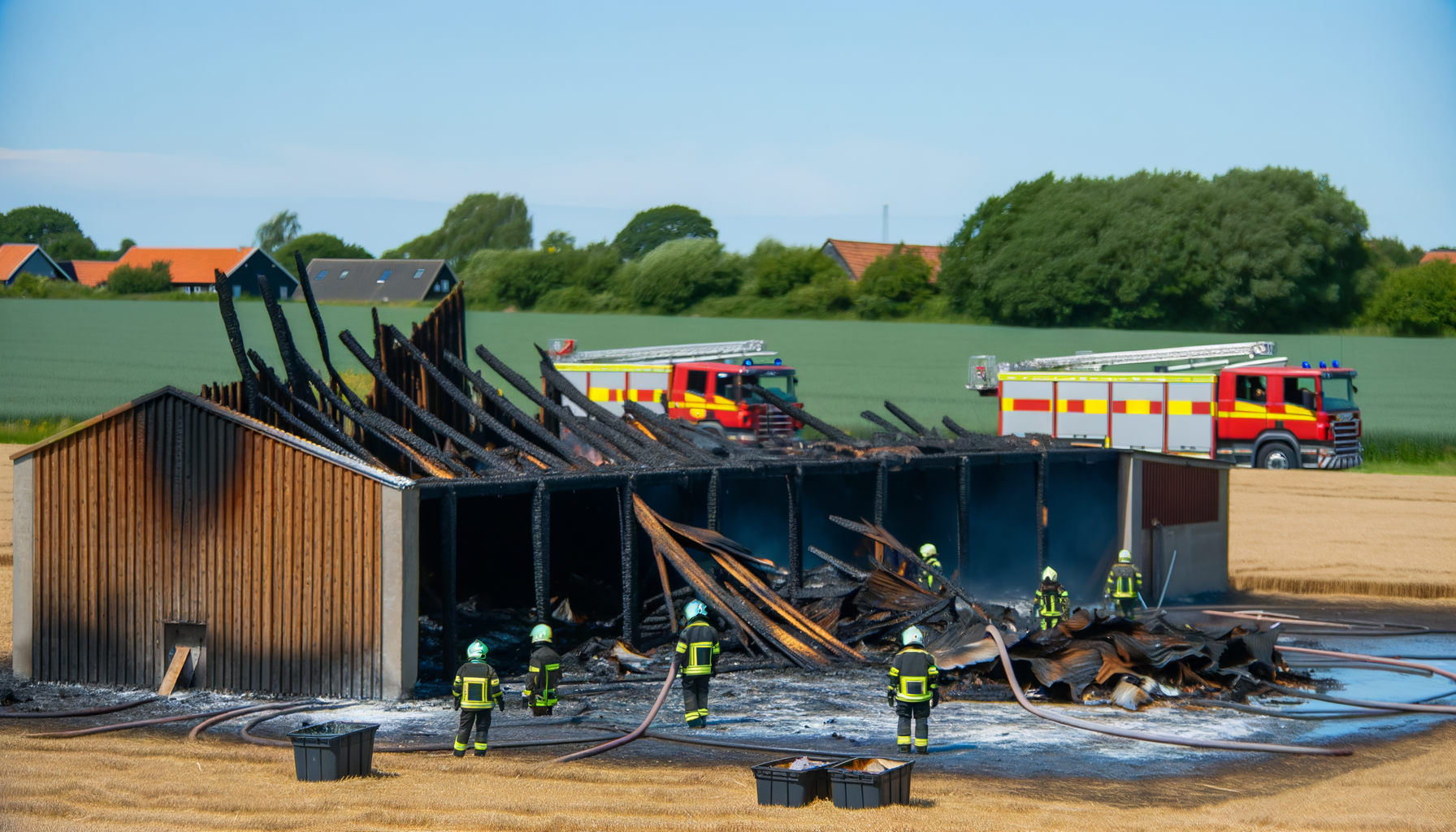 Midtjysk svinestald brænder ned – flere hundrede grise aflivet